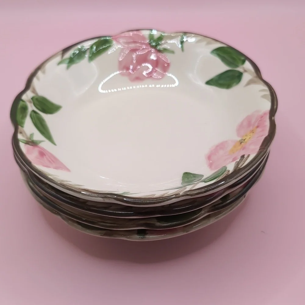 Vintage (4) Four Franciscan Desert Rose Earthenware Berry Side Dish Bowls 5.25